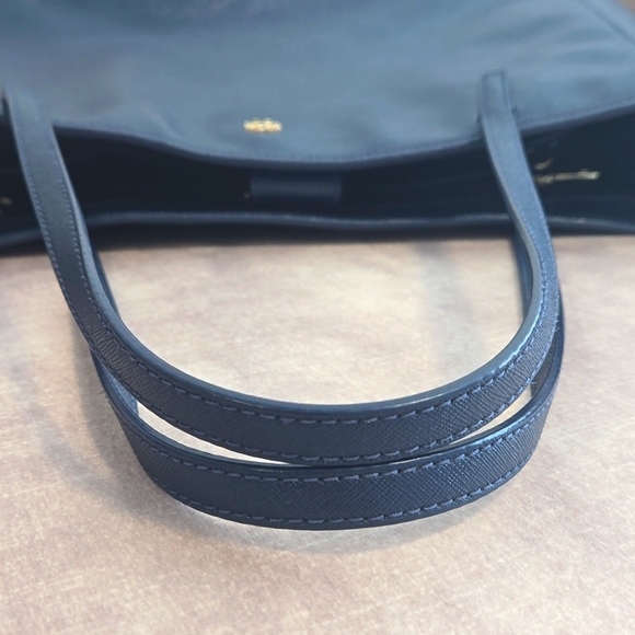 Tory Burch Caitlin Navy Hudson Bay Blue Saffiano leather tote - Picture 10 of 12